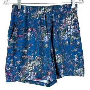 Lululemon Pace Breaker Linerless Short 5" Blue Multi Print Men's Size Small EUC